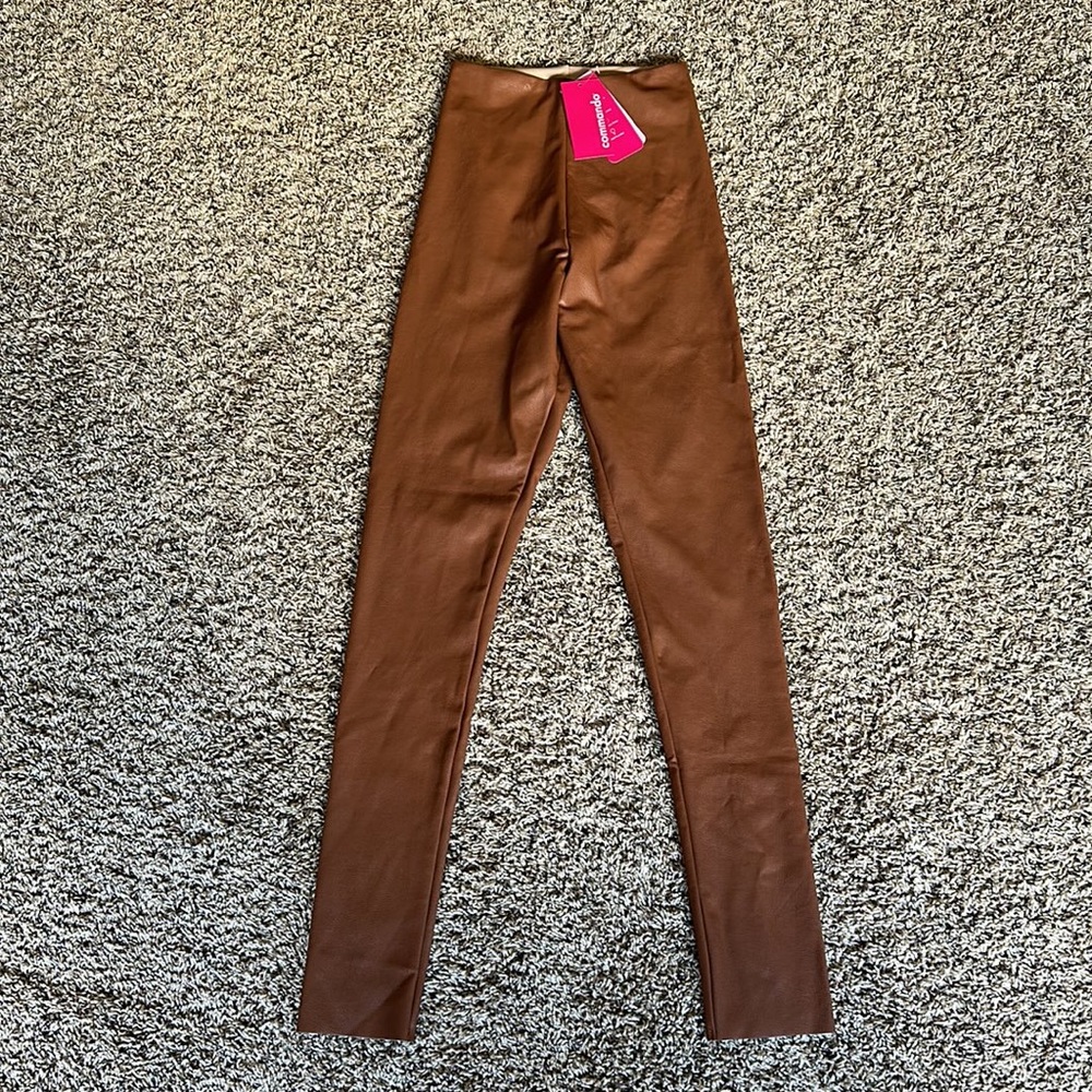 Commando Brown Faux-Leather Leggings